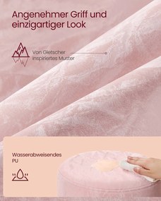 Banco para toucador com altura ajustável e rotação de 360°, Rosa Pastel