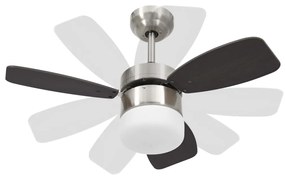 Ventoinha de teto c/ luz/controlo remoto 76 cm castanho-escuro