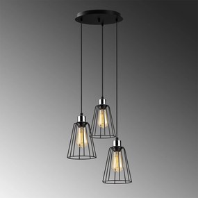 Candeeiro de Teto Tel – Preto – 34 cm de Diâmetro