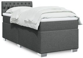 vidaXL Cama com molas/colchão 80x200 cm tecido cinzento-escuro