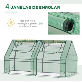 Outsunny Estufa Pequena Estufa de Exterior com Proteção Dupla Janelas