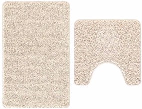 Conjunto de 2 Tapetes de Banho vidaXL Creme Polipropileno Antiderrapan