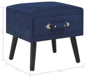 Mesa-de-cabeceira 40x35x40 cm veludo azul