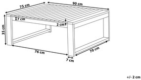 Mesa de centro madeira de acácia certificada escura 90 x 75 cm TIMOR II Beliani