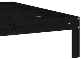 Estrutura de cama 100x200 cm pinho maciço preto