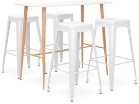 5 pcs conjunto de bar branco