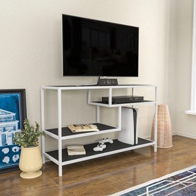 Móvel TV Robbins – Branco e Antracite – 120x39x75 cm