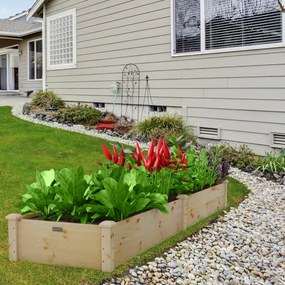 Floreira Caixa elevada de madeira para plantas, canteiro para legumes, flores, ervas, frutas, vaso elevado para jardim, 240x60x25 cm