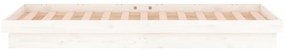Estrutura de cama c/ luzes LEDs 100x200cm madeira maciça branco