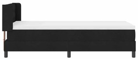 Cama Box com cabeceira Preto 90 x 190 cm Tecido e Espuma