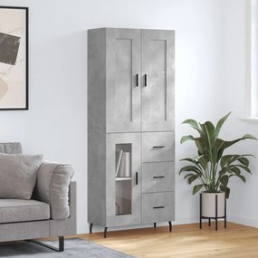 vidaXL Armário alto 69,5x34x180 cm derivados de madeira cinza cimento