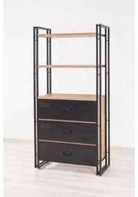 Estante Cosmo – Pinho Atlântico Preto – 90x180x35 cm