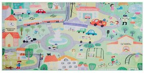 Tapete para crianças com desenho de cidade 80 x 150 cm KEMER Beliani