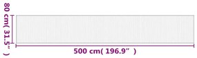Tapete retangular 80x500 cm bambu cor natural clara