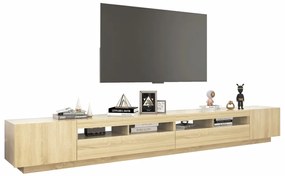 Móvel de TV com luzes LED 300x35x40 cm carvalho sonoma