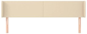 Cabeceira de cama c/ abas tecido 163x16x78/88 cm creme