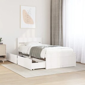 vidaXL Cama sem colchão 90x200 cm madeira de pinho maciça branco
