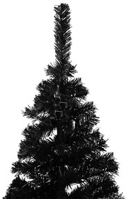 Árvore Natal artificial pré-iluminada c/ bolas PVC preto