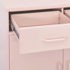 Armário de arrumação aço 80x35x101,5 cm rosa