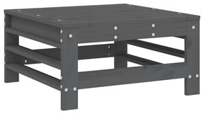 Apoios de pés p/ jardim c/ almofadões 2 pcs pinho maciço cinza