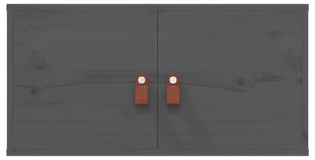 Armários de parede 2 pcs 60x30x30 cm pinho maciço cinzento
