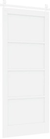 Porta Deslizante vidaXL com Conjunto de Hardware Branco 86x198.5 cm Ma