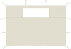 Paredes laterais para gazebo com janelas 2 pcs creme