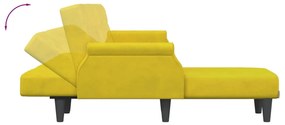 Sofá-cama em forma de L 271x140x70 cm veludo amarelo