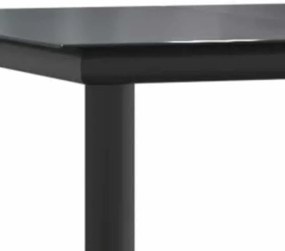 Conjunto de jantar jardim 7 peças almofadas vidro vime PE preto