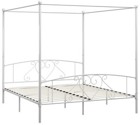 Estrutura de cama com dossel metal 180x200 cm branco