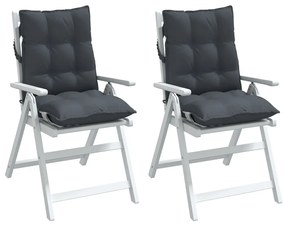 Almofadões cadeira encosto baixo jardim 2 pcs oxford antracite