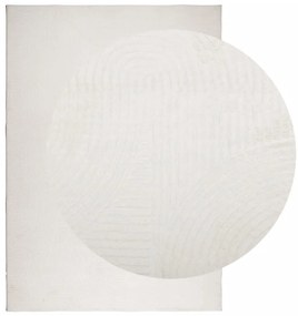 Tapete de pelo curto IZA visual escandinavo 160x230cm cor creme