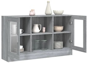 Vitrine 120x30,5x70 cm derivados de madeira cinzento sonoma
