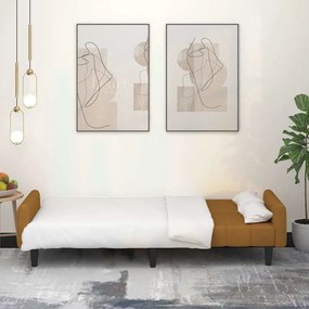 Sofá-cama de 2 lugares veludo castanho