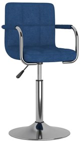 vidaXL Cadeira de jantar em tecido azul