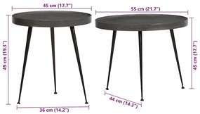 Mesas de centro 2 pcs derivados de madeira preto