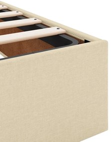 Estrutura cama otomana sem colchão 140x200 cm tecido cor creme