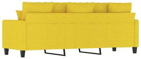 Sofá de 3 lugares 180 cm tecido amarelo-claro