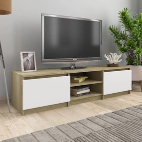 vidaXL Móvel TV derivados de madeira branco/carvalho sonoma