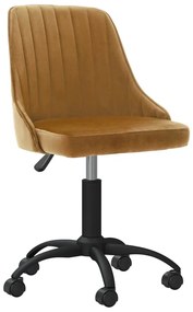 vidaXL Cadeira de jantar giratória veludo castanho
