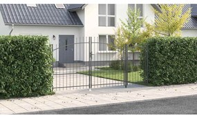 vidaXL Portão de Jardim com Ponta de Lança Cinza 175 x 400 cm em Aço.
