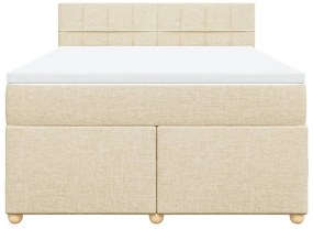 Cama com molas/colchão 140x200 cm tecido cor creme