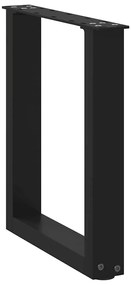 Pés para mesa de centro em formato de U, 2 peças, preto, 28x(42-43) cm