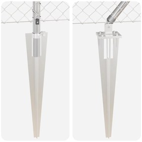 Conjunto de Postes de Cerca Prateado 0.6 x 10 m Aço galvanizado