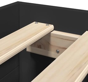 Estrutura de cama 75x190 cm derivados de madeira preto