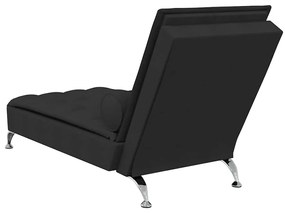 Chaise lounge de massagem com rolo tecido preto