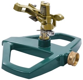vidaXL Aspersor rotativo 21x22x13 cm metal verde