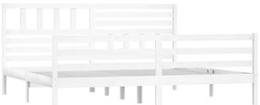 Estrutura de cama super king 180x200 cm madeira maciça branco