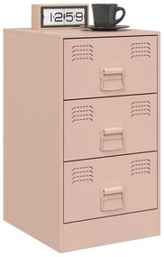 Mesas de cabeceira 2 pcs 34,5x39x62 cm aço rosa