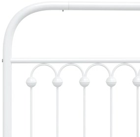 Estrutura de cama com cabeceira e pés 90x190 cm metal branco